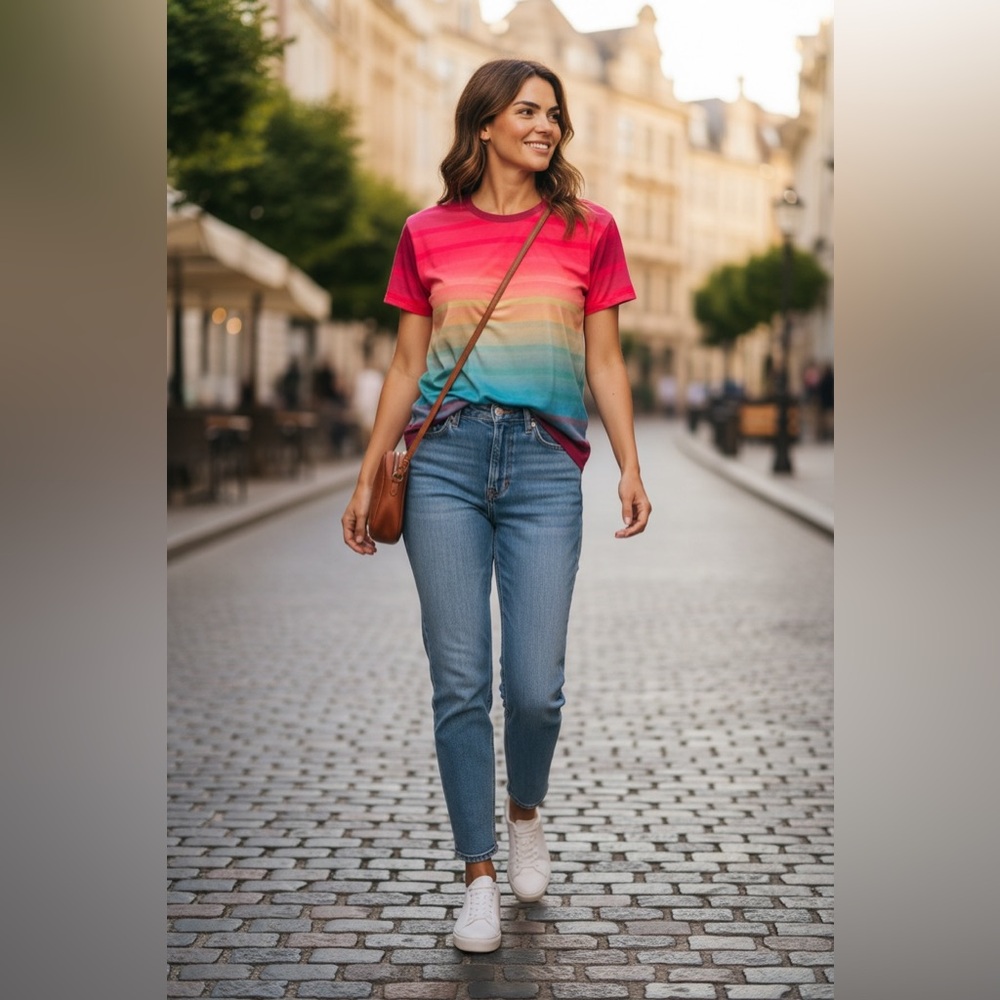 Crazy Train Colorful Gradient Blouse